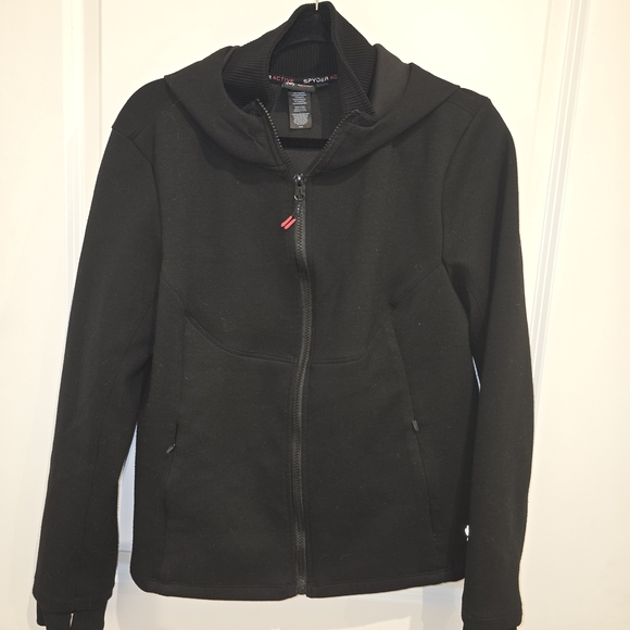 Spyder Other - Spyder Black Activewear‎ Jacket Womens XL Softshell Zip Up Hooded Layer Sport